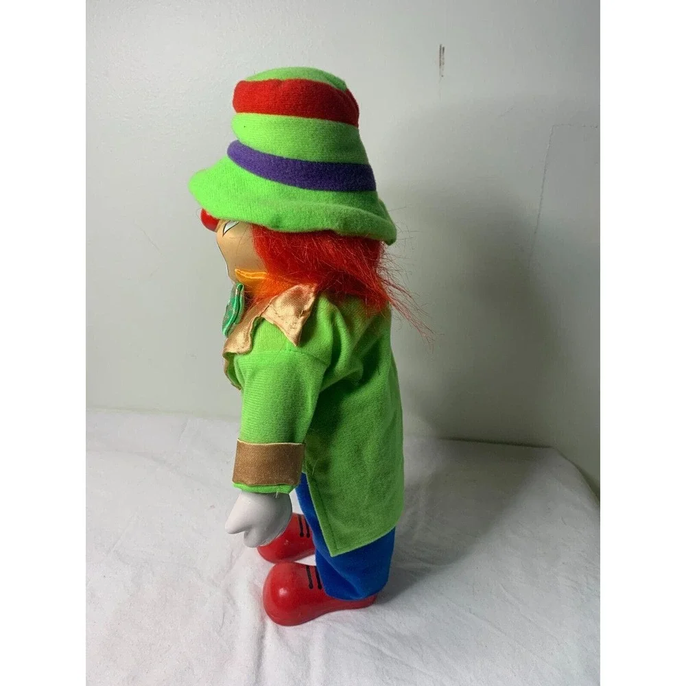 Vintage Porcelain Head Hands Feet Clown Blue Overall Pants Stuffed Body 13'' - Picture 5 of 9